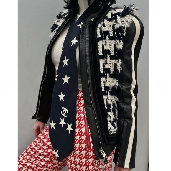 Alexander Wang Oversized Leather & Tweed Hybrid Jacket Size S - Picture 14 of 16